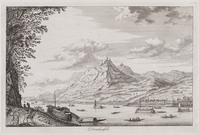 KG 07413
<br/>
Gezichten op de Rijn: Drachenfels
<br/>
<em>Leth, Hendrik II de (1703-1766)</em>